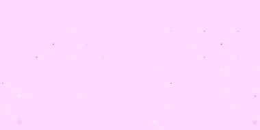 Virüs sembollü açık mor vektör arkaplanı. Basit ve soyut bir şekilde renkli hastalık sembolleri. Biyolojik tehlike uyarısı için tasarım.