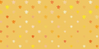 Açık turuncu vektör şablonu ve grip belirtileri. Basit ve soyut bir şekilde renkli hastalık sembolleri. Salgın bilgisine karşı basit tasarım.