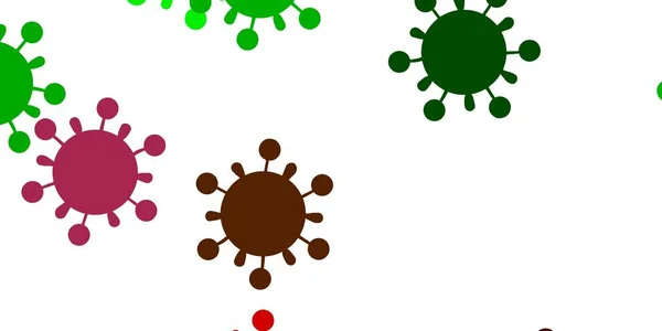 Világoszöld Vörös Vektor Minta Influenza Jelekkel Absztrakt Illusztráció Biológiai Gradiens — Stock Vector