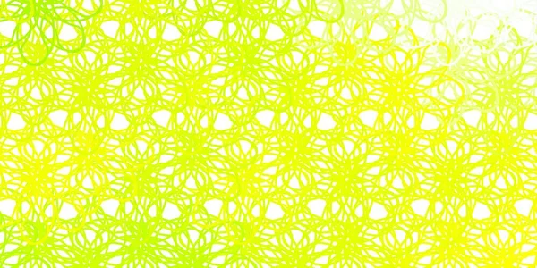 Verde Chiaro Sfondo Vettoriale Giallo Con Curve Illustrazione Gradiente Stile — Vettoriale Stock