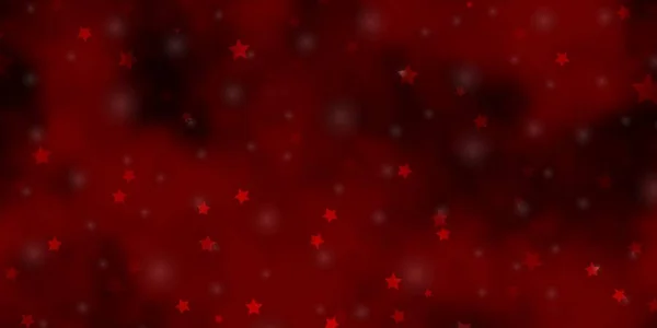 Layout Vetorial Vermelho Escuro Com Estrelas Brilhantes — Vetor de Stock