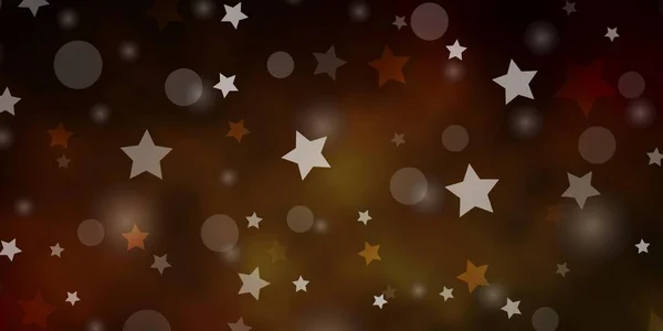 Verde Oscuro Diseño Vector Amarillo Con Círculos Estrellas — Vector de stock