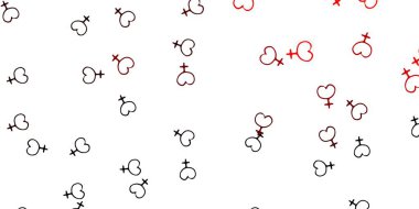 Üzerinde kadın güç sembolleri olan açık kırmızı vektör arkaplanı. Kadın hakları aktivizmiyle soyut tarzda basit bir tasarım. Uluslararası Kadınlar Günü için arkaplan