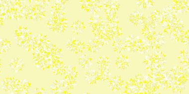 Açık sarı vektör düzeni ve güzel kar taneleri. Buzlu, karlı, kar taneli basit bir çizim. Yeni Yıl Broşürü Deseni.