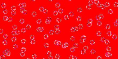 Açık pembe, daireli sarı vektör şablonu. Renkli çember şekilli modern soyut illüstrasyon. Web siteleri için desen.