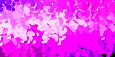 Açık mor, pembe vektör arkaplan ve rastgele formlar. Basit gradyan şekilli renkli bir çizim. Reklamlarınız için modern tasarım.