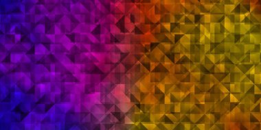 Açık mavi, çizgileri ve üçgenleri olan sarı vektör düzeni. Renkli üçgenli modern soyut illüstrasyon. Duvar kağıtları için şablon.