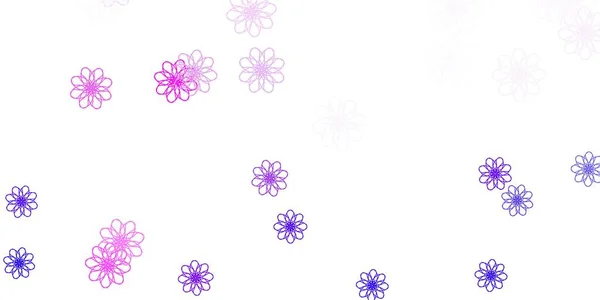 Светло Фиолетовый Розовый Вектор Цветами Простая Цветная Иллюстрация Абстартными Цветами — стоковый вектор