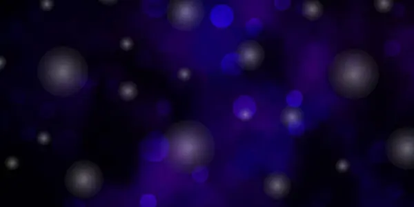 Violet Foncé Fond Vectoriel Rose Avec Cercles Étoiles — Image vectorielle