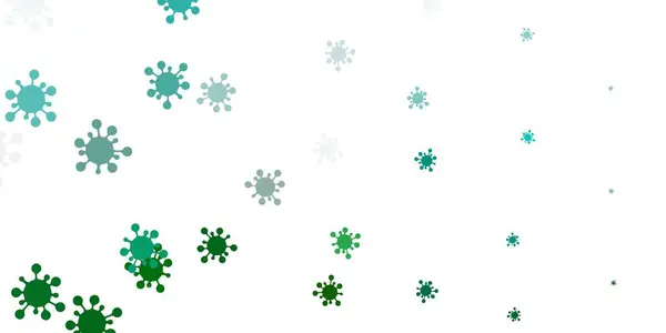 Hellgrüne Vektorkulisse Mit Virussymbolen Bunte Abstrakte Illustration Mit Medizinischen Verlaufsformen — Stockvektor