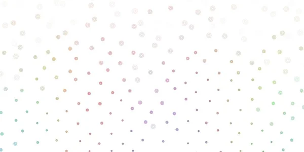 Modèle Doodle Vectoriel Vert Clair Rouge Avec Des Fleurs Fleurs — Image vectorielle