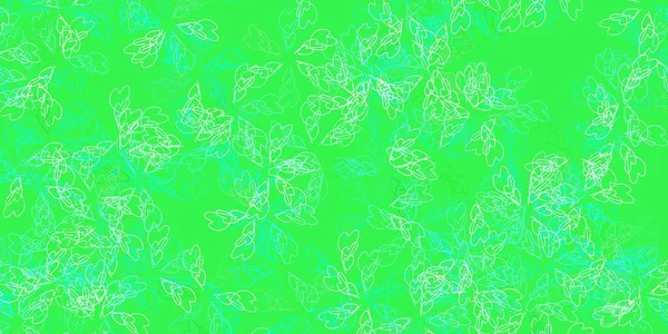 Светло Зеленый Вектор Листьями Сияющая Цветная Иллюстрация Листьями Стиле Каракулей — стоковый вектор
