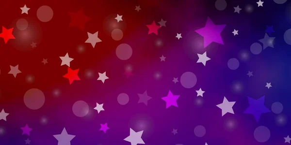 Lyseblå Rød Vektorbakgrunn Med Sirkler Stjerner – stockvektor