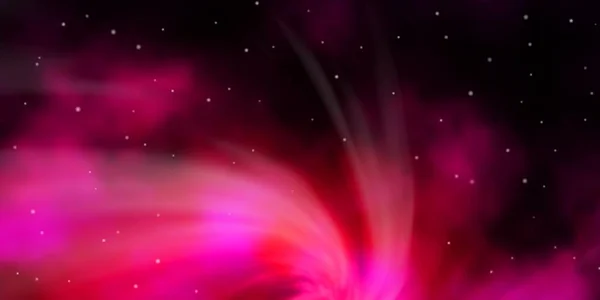 Sötét Rózsaszín Vektor Sablon Neon Csillagokkal — Stock Vector