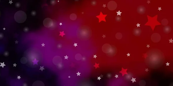 Темно Розовая Красная Векторная Компоновка Кругами Звездами — стоковый вектор
