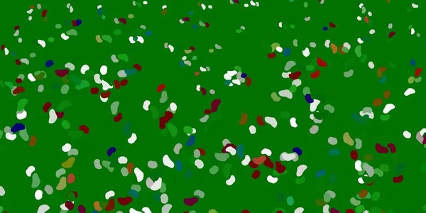 Ανοιχτό Πράσινο Διανυσματικό Φόντο Χαοτικά Σχήματα Πολύχρωμη Απεικόνιση Απλά Σχήματα — Διανυσματικό Αρχείο