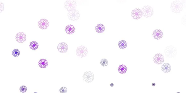 Texture Doodle Vectorielle Violet Clair Avec Des Fleurs Illustration Colorée — Image vectorielle
