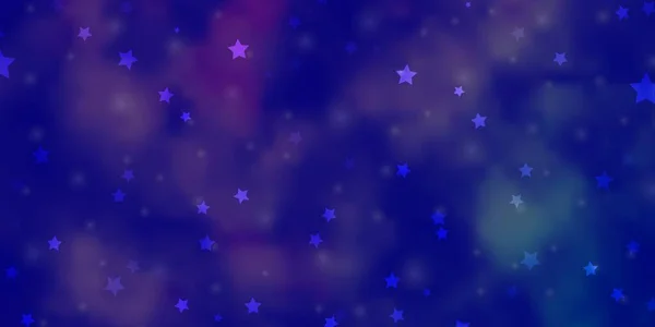 Luz Fondo Vectorial Púrpura Con Estrellas Pequeñas Grandes — Vector de stock