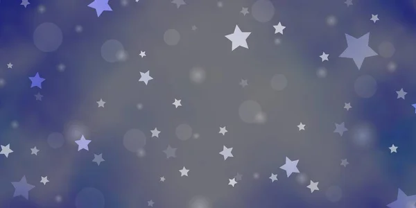 Fundo Vetorial Azul Escuro Com Círculos Estrelas — Vetor de Stock