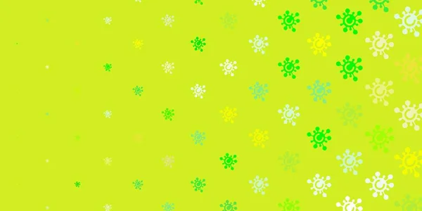 Світло Зелений Жовтий Векторний Візерунок Елементами Коронавірусу Барвисті Абстрактні Ілюстрації — стоковий вектор