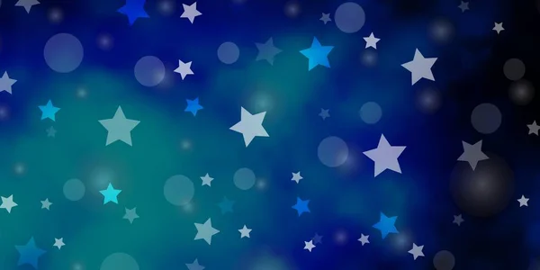 Padrão Vetorial Blue Escuro Com Círculos Estrelas —  Vetores de Stock