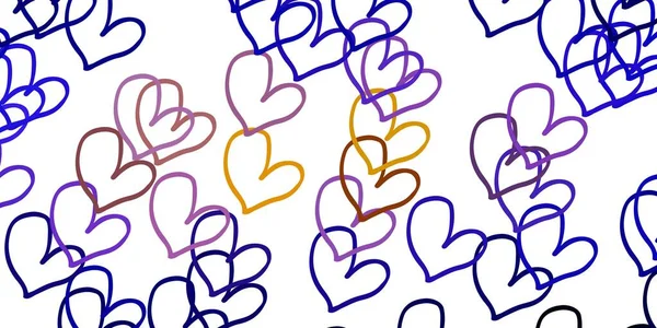 Açık Mavi Karalama Kalpli Kırmızı Vektör Şablonu Kutlama Tarzında Kalpleri — Stok Vektör