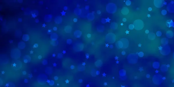 Luz Azul Vector Telón Fondo Con Círculos Estrellas — Vector de stock