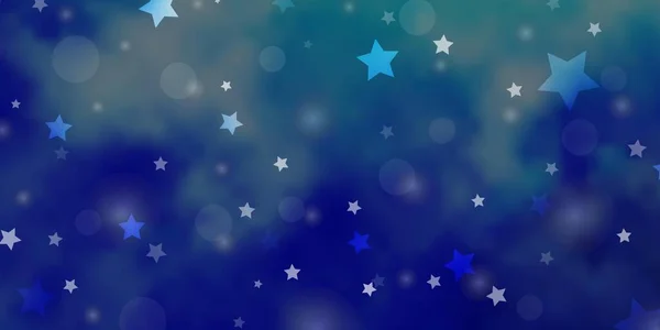 Световой Векторный Фон Синего Цвета Кругами Звездами — стоковый вектор