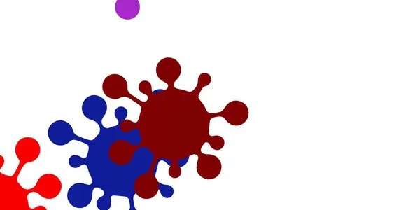 Ανοιχτό Μπλε Κόκκινο Διανυσματικό Φόντο Σύμβολα Covid Αφηρημένη Απεικόνιση Σχήματα — Διανυσματικό Αρχείο