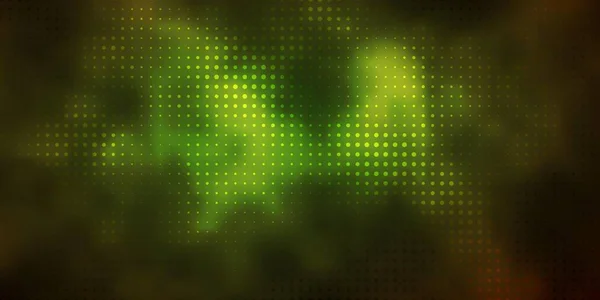 Verde Escuro Padrão Vetor Amarelo Com Esferas —  Vetores de Stock
