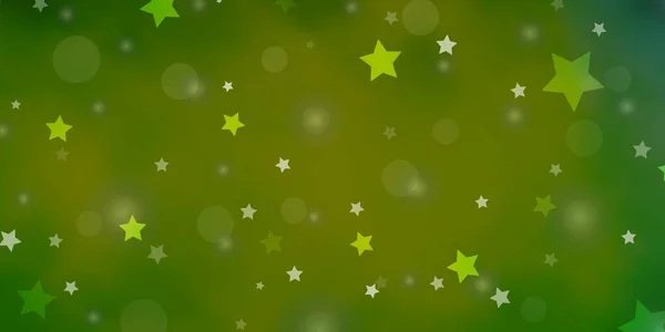Ljusgrön Vektor Struktur Med Cirklar Stjärnor — Stock vektor