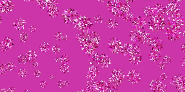Layout Vetor Rosa Claro Com Belos Flocos Neve Ilustração Abstrata — Vetor de Stock