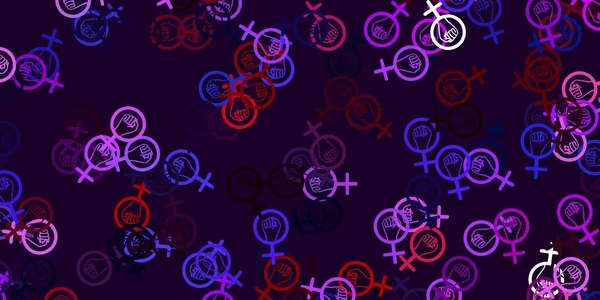 Azul Claro Fondo Vectorial Rojo Con Símbolos Femeninos Diseño Sencillo — Archivo Imágenes Vectoriales