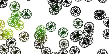 Açık yeşil, baloncuklu sarı vektör arkaplan. Doğa tarzında rengarenk çizimler. Reklamlarınız için tasarım.