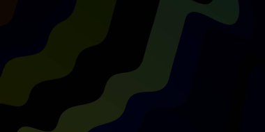 Eğrili karanlık vektör deseni. Rengarenk çizgileri ve şekilleri olan parlak bir örnek. Terfileriniz için akıllı tasarım.