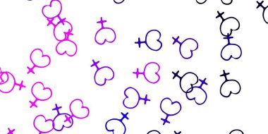 Kadın sembollü açık mor vektör arkaplan. Değişken feminizm şekilli renkli bir illüstrasyon. Web siteniz için basit tasarım.