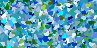 Açık mavi, soyut şekilli yeşil vektör deseni. Basit bir şekilde gradyan olan renkli soyut biçimler. Duvar kağıdı seti için zarif tasarım.