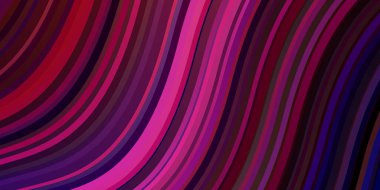 Eğrili karanlık vektör deseni. Rengarenk çizgileri ve şekilleri olan parlak bir örnek. Terfileriniz için akıllı tasarım.