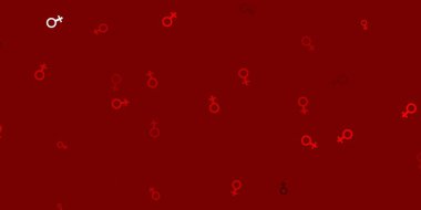 Feminizm elementleriyle açık kırmızı vektör deseni. Kadın hakları aktivizmiyle soyut tarzda basit bir tasarım. Uluslararası Kadınlar Günü için Tasarım