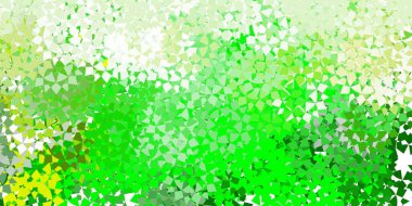 Kristallerle, üçgenlerle açık mavi vektör şablonu. Üçgenli soyut gradyan çizimi. İniş sayfaları için şablon.