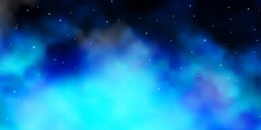 Küçük ve büyük yıldızlı koyu mavi vektör arkaplanı.