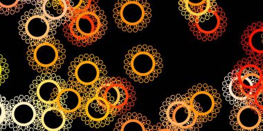 Koyu pembe, üzerinde grip belirtileri olan sarı bir şablon. Değişik tıbbi şekillere sahip renkli soyut çizimler. Tehlike ateşine karşı basit çizim.