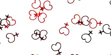 Kadın hakları sembollü açık kırmızı vektör dokusu. Değişken feminizm şekilli renkli bir illüstrasyon. Uluslararası Kadınlar Günü için Tasarım