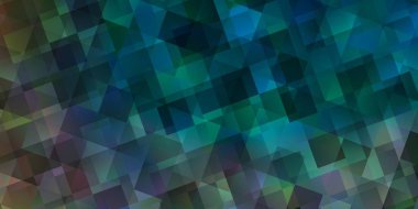 Açık mavi, çizgileri ve üçgenleri olan sarı vektör düzeni. Renkli üçgenlerin olduğu bir resim. Duvar kağıtları için şablon.