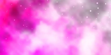 Açık Pembe, küçük ve büyük yıldızlı sarı vektör arkaplanı.