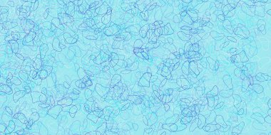 Memphis şekilli açık mavi vektör dokusu. Soyut tarzda renkli şekilli bir illüstrasyon. Reklamlarınız için modern tasarım.