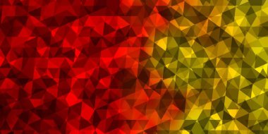 Açık kırmızı, üçgenli sarı vektör arkaplan. Üçgenli soyut gradyan çizimi. Web siteleri için desen.
