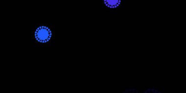 Koyu pembe, üzerinde grip belirtileri olan mavi bir şablon. Enfeksiyon formları ile soyut tarzda basit tasarım. Salgın bilgisine karşı basit tasarım.