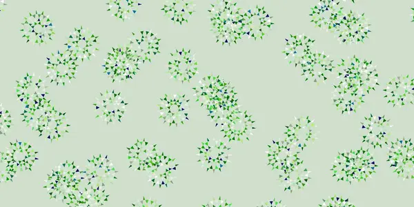 Patrón Garabato Vector Verde Claro Con Flores Diseño Moderno Con — Vector de stock