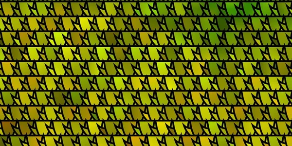 Verde Claro Patrón Vectorial Amarillo Con Estilo Poligonal Triángulos Sobre — Archivo Imágenes Vectoriales